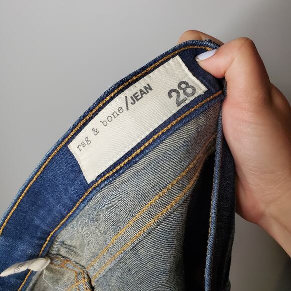 Rag & Bone Skinny Jeans Dark Wash Kingsland Style W1502K520 Women's Size 28 - Picture 11 of 16